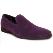 VANGELO Men Dress Shoe KING-5 Loafer Formal Tuxedo for Prom & Wedding Purple - Wide Width Available - Ortholite Insole